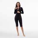 ODIZLI Women's Modest Swimming Suit Long Sleeve Zip Up Boyleg Swimsuit Surfing Bathing Suit Wetsuit (Black, XS)