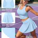ATTRACO Tennis Outfits for Women Racerback Golf Dress Athletic Workout Dress (Blue, S)