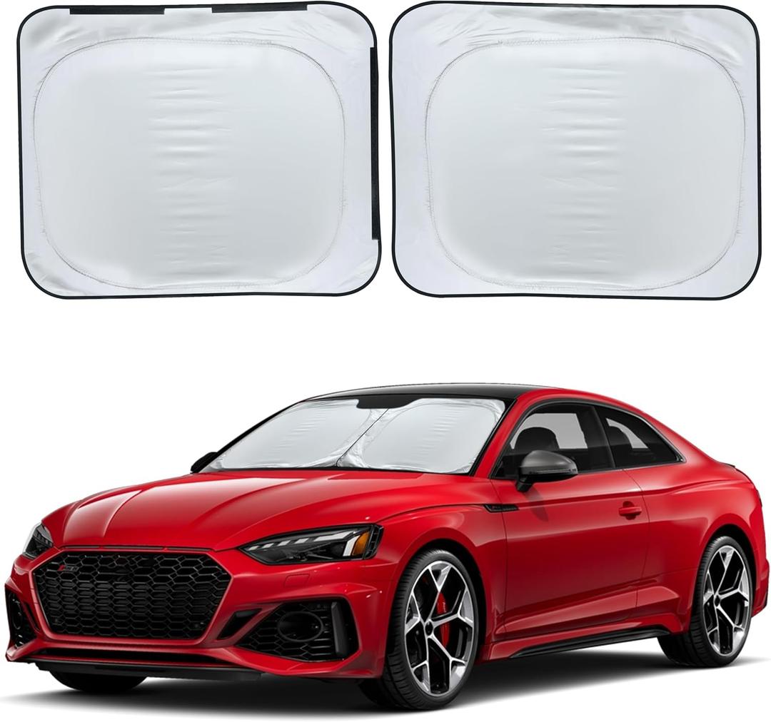 Detachable Windshield Sun Shade for Car |Foldable Sun Shade for Car Windshield | Premium Reflective and Durable Dual Layer Design | Blocks UV Rays and Heat, Universal Fit - Medium 64"x34" (Square)