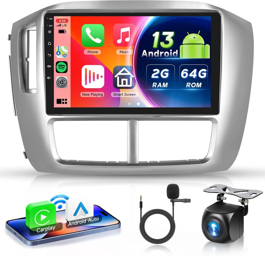 2G+64G Android 13 Car Stereo for Honda Pilot 2006 2007 2008 with Wireless Carplay Android Auto, 9 Inch Touch Screen Radio Support GPS/WiFi/Bluetooth/FM/SWC/Backup Camera