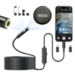 【Dual-Lens BORESCOPE Inspection Camera HD with Light】 Endoscope with Adjustable LED - Compatible with iPhone, Samsung, iPad, iOS & Android - 3.0MP HD, IP67 Waterproof, 16.5ft/5m