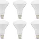 Amazon Basics BR30 LED Light Bulbs, Energy Efficient, Dimmable, E26 Standard Base, 65 Watt Equivalent, 11W, 10,000 Hour Lifetime, Soft White 2700K, 6-Pack of Bulbs
