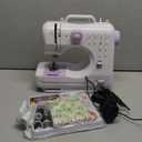 Sewing Machine for Beginners, Portable Mini Sewing Machine with 50 Pcs Fabric and 32 Pcs Sewing Threads Kit, 12 Built-in Stitches 2 Speed with Foot Pedal
