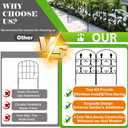 24in(H) x 10.83ft(L) Decorative Garden Fence - Tall Garden Fence Animal Barrier 10 Pack Metal Fence Border Black No Dig Fence Panels Garden Fencing Border for Landscape Patio Yard Outdoor