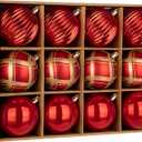 12 Pcs Christmas Ball Ornaments 3.15'' Shatterproof Plastic Hanging Balls Christmas Tree Decoration Ornaments for Xmas Holiday Party Wedding Decor - Red