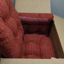 Klear Vu Gripper Overstuffed Universal Non-Slip Dining Chair Cushions for Kitchen Decor or Office Use, U-Shaped Skid-Proof Seat Pad, 15x15 Inches, 4 Count (Pack of 1), Ditzy Dot Barn Red