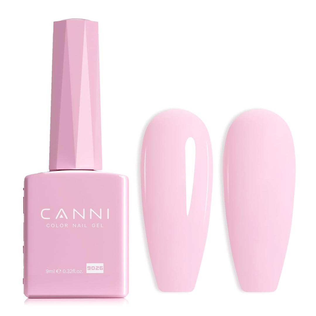 CANNI Light Pink Gel Nail Polish - 1Pcs Baby Pink Gel Polish Pale Pink Color High Gloss Soak Off U V French Nail Manicure Salon DIY
