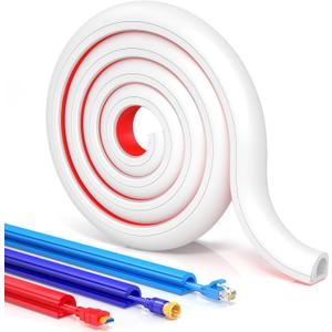 78 in Cord Hider Wall, Wire Covers for Cords on Wall, Flexible Cable Concealer for Cable Hider, Self-Adhesive Silicone Wire Hider for TV Powers Home Office, W0.59inxH0.39in, White