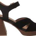 Dr. Scholl's Shoes Women's Mariah Block Heel Sandal Heeled, Black Smooth/Fabric, 11 (Black)
