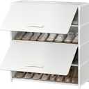 Shoe Rack, 5 Tier Shoe Storage Cabinet with Door 20 Pair Plastic Shoe Shelves Organizer for Closet, Entryway, Hallway, Bedroom, White