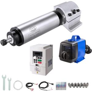 CNC Spindle Motor Kits, 110V 1.5KW 65mm Water Cooled Spindle Motor CNC motor +110V 1.5KW VFD+Clamp Mount +Water Pump+ Water pipe+ER11 Collet set + Drill bits+ wires+wrenches for CNC Router Machine CNC Spindle Motor Kits, 110V 1.5KW 65mm Water Cooled Spindle Motor CNC motor +110V 1.5KW VFD+Clamp Mount +Water Pump+ Water pipe+ER11 Collet set + Drill bits+ wires+wrenches for CNC Router Machine
