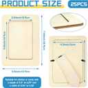VOKOY 25 Pack Wooden Picture Frames for Crafts, 4" x 6" Photos DIY Wood Frames for Crafting,Unfinished Standing Photo Frames,DIY Frame Crafts Wood Decorate for Mother's Day Birthday Party Gifts