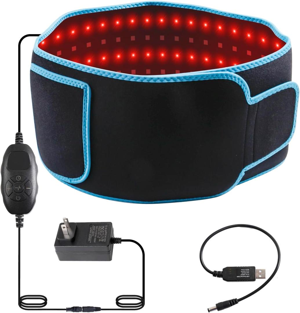 Red Light Therapy Belt 105 3-in-1 LED Beads 660nm and 850nm Near Infrared for Body Waist Back Knees 5 Brightness 7 Timer Modes