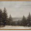 InSimSea Framed Canvas Wall Art Winter Christmas Decor Living Room Pine Tree Forest Decor Nature Landscape Decoration for Bedroom Bathroom Rustic Xmas Holiday Gifts 12x16 Inch