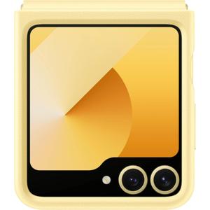 Samsung Galaxy Z Flip 7 FE, Flip 6 Kindsuit Phone Case, Protective Cover with Leather-Like Finish, Hinge Protector, Soft Inner Lining, US Version, Yellow