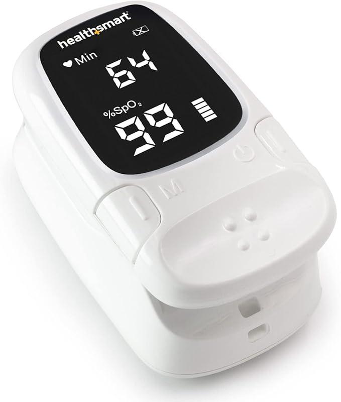 HealthSmart Digital Fingertip Sport Pulse Oximeter, Fast Results, Clinically Accurate, EasyToRead LED Display, AutoShutoff