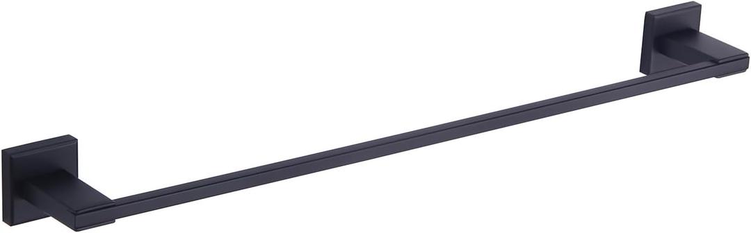 GERZWY Matte Black Towel Bar, 24 Inch Bathroom Wall Mounted Towel Rail, Hand Towel Holder, Stainless Steel JG1901A60-BK