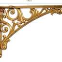 Khtumeware Shelf Bracket 6 Inch, Decorative Brackets for Shelving, Heavy Duty Vintage Brass Ornate Shelf Bracket, Hardware Included, 2 Pack, Antique Brass Finish, 5.9x4.2x1.73 inch