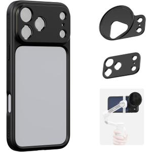 SmallRig FilMov Bumper Phone Case for iPhone 17 Pro Max, Hollow Back Design with Lens Backplate, 67mm Filter Adapter Compatible with Phone Gimbal Stabilizers, for DJI for Insta360, Black - 5793
