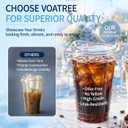 110 Pack 16 oz Clear Plastic Cups with Lids, 16 oz-110pcs (EXP 01/01/36)
