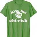 Kiss Me I'm Chirish  Distressed St. Patricks Day Tshirt TShirt, Size S