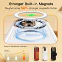 COOLQO for iPhone 15 Pro Max Case 6.7'' Upgraded 360 Spin Magnetic Stand [Compatible with Magsafe][Military Protection] Shockproof Protective Phone Holder Cover for iPhone 15 Pro Max, White Gold