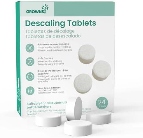 GROWNSY Descaler Tablets, Descaling Tablets Compatible with Momcozy, Baby Brezza, Papablic Bottle Washer, Effective for Bottle Washer, Warmer, Sterilizer, Formula Maker & Baby Feeding Essentials, Expiration Date 04/2027