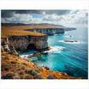 TAOPAOLAB Seascape Paint by Numbers Kit for Adults - DIY Coastal Cliffs and Ocean Cave Painting on Canvas 16x20In, Framed Acrylic Paint Set, Suitable for Beginners, Beach Art for Home or Gifts