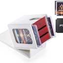 MTG Deck Box, Double Display Window MTG, Commander Deck Box Fits 120+ Single Sleeved Cards, PU Leather Magnetic Closure Card Box with 2 Dividers&2 Toploaders for TCG, CCG, White