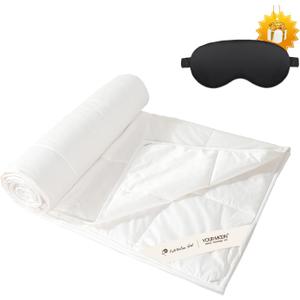 YOUR MOON Summer Lightweight Wool Comforter - Breathable & Thin Duvet Insert for Hot Sleepers, 100% Australian Wool Filling 100gsm with Pure Cotton Shell-Queen Size (White)