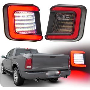 Ram Led License Plate Light Assembly OEM Replacement for 2003-2018 D0dge Ram 1500 2500 3500 White Red OLED Rear License Number Plate Tag Tail Lamp 2pcs