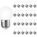 G45 Led Bulb Plastic Milky Globe E26 White String Light Ampoule 1W Garden Party Ball Lamps (E26 110V 1W)