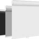 SEEYE Cordless Roller Shades for Windows, 100% Blackout Window Blinds for Privacy & UV Protection, Pull Down Room Darkening Door Blinds, Easy to Install for Home and Office (28" W x 72" H, White)