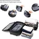 60L Vacuum Compression Backpack with Wheels Expandable Men Waterproof Carry On Luggage Travel Backpacks 17 inch Laptop Backpack Flight Approved(With Pump)