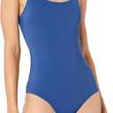 Amazon Essentials Women's Thin Strap one-Piece Swimsuit (Deep Blue, S)