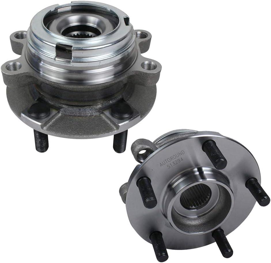 Autoround 513294 [2-Pack] Front Wheel Bearing and Hub Assembly Compatible with Nissan Altima 2007 2008 2009 2010 2011 2012 2.5L 5Lugs w/ABS