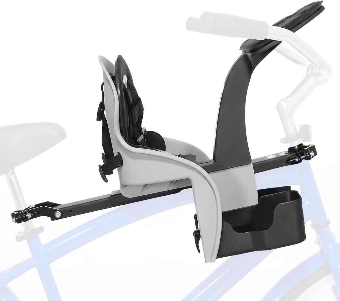 KaZAM Front-Mounted Child Bike Seat – Kangaroo & Wallaby Models with Padded Front Bumper/Dashboard, 5-Point Harness & Adjustable Footrests for Family Biking Adventures, Medium