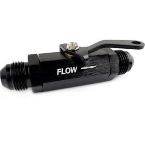AN6 Fuel Shut Off Valve 6AN to 6AN Male Flow Control Cut Off Valves Fitting Aluminum Anodized Black