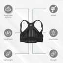 Back Brace Posture Corrector for Men & Women - Adjustable, Breathable, Improves Posture, Reduces Neck & Back Pain - Lightweight Unisex Design for Office and Home Use (Black, Large) (Black, L)