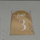 Frosted Arch Acrylic Table Numbers for Wedding Reception - 5" x 7" White Font Centerpiece Set with Holder Stands & Head Table Sign - Anniversary, Event, Party, Wedding set1-10