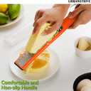 3 x Urbanstrive Cheese Grater With Handle, Lemon Zester Graters for Kitchen Stainless Steel, Hand Grater for Ginger Garlic Nutmeg Chocolate Fruits Vegetables, Sharp, Non-Slip Handle & Foot, Coarse Orange