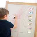 Colored Border Magnetic Dry Erase Labels 4x2 Inch, Reusable Dry Erase Magnet Labels for whiteboard, Pack of 40