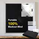 Deconovo 100% Blackout Shades for Windows, Thermal Blinds for Windows, Portable Black Out Window Covers for Baby Nursery, Bedroom, Travel, 1 Piece, Black, 118x57 Inch (57"W x 118"L (Pack of 1), Black)