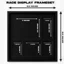 5-in-1 Frameset Display (Medal, Race Bibs, and Photo Display) Marathon or Triathlon Medal Display and Frame, Triathlon & Running Bib Holder, Wall-Mounted, Color Black