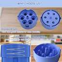 2 x Cherry Pitter Tool - Cherry Seed Remover for Multiple Cherries, Easy Push Press One-Hand Operation, Perfect for Canning, Baking & Jam Making (Blue)