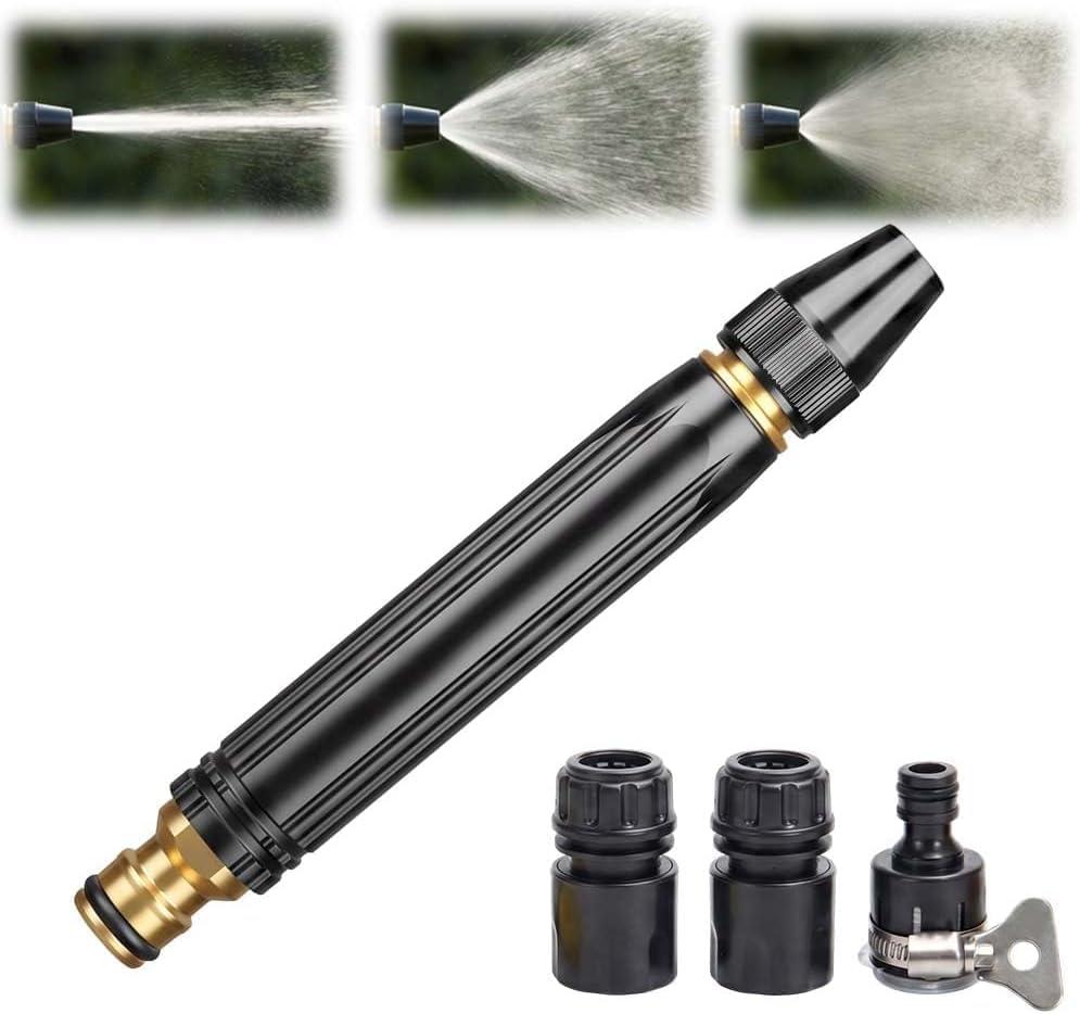 High Pressure Power Washer Nozzle with Connector Set, Power Jet Water with Three Spray Modes, Direct Spray Gun, Multi Function Watering Sprayer for Cleaning Yard Pets Car (1 PCS)