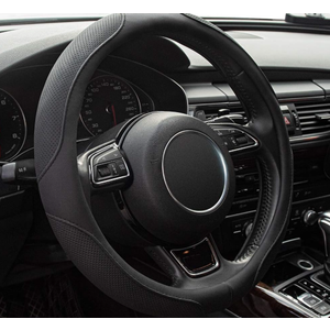 Xizopucy Car Steering Wheel Cover,14.5-15 Inch Black Universal Microfiber Leather Covers Breathable Anti-Slip Odorless Steering Wheels Accessories for Men Women 