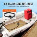 VEVOR Marine Tank, 6.34-Gallon/24-L Portable Tank with 9.8ft Hose, Gauge for Outboard Engine, Yacht, Fishing, Deck Boat, Red