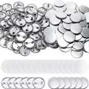 600 Pieces Blank Button Making Supplies Round Badge Parts Metal Pin Button Kit for Badge Make Machine, Including Metal Shells Back Cover and Clear Film(1 Inch)