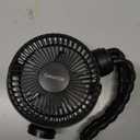 Gaiatop Mini Portable Stroller Fan, Battery Operated Small Clip on, Detachable 3 Speed Rechargeable, 360° Rotate Flexible Tripod Better Cooling for Car Seat Crib Treadmill Travel Black